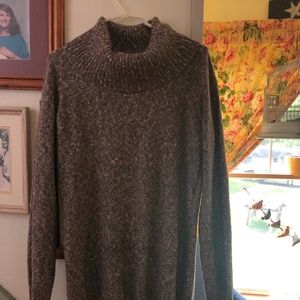 Tan Multicolor Woven turtleneck sweater